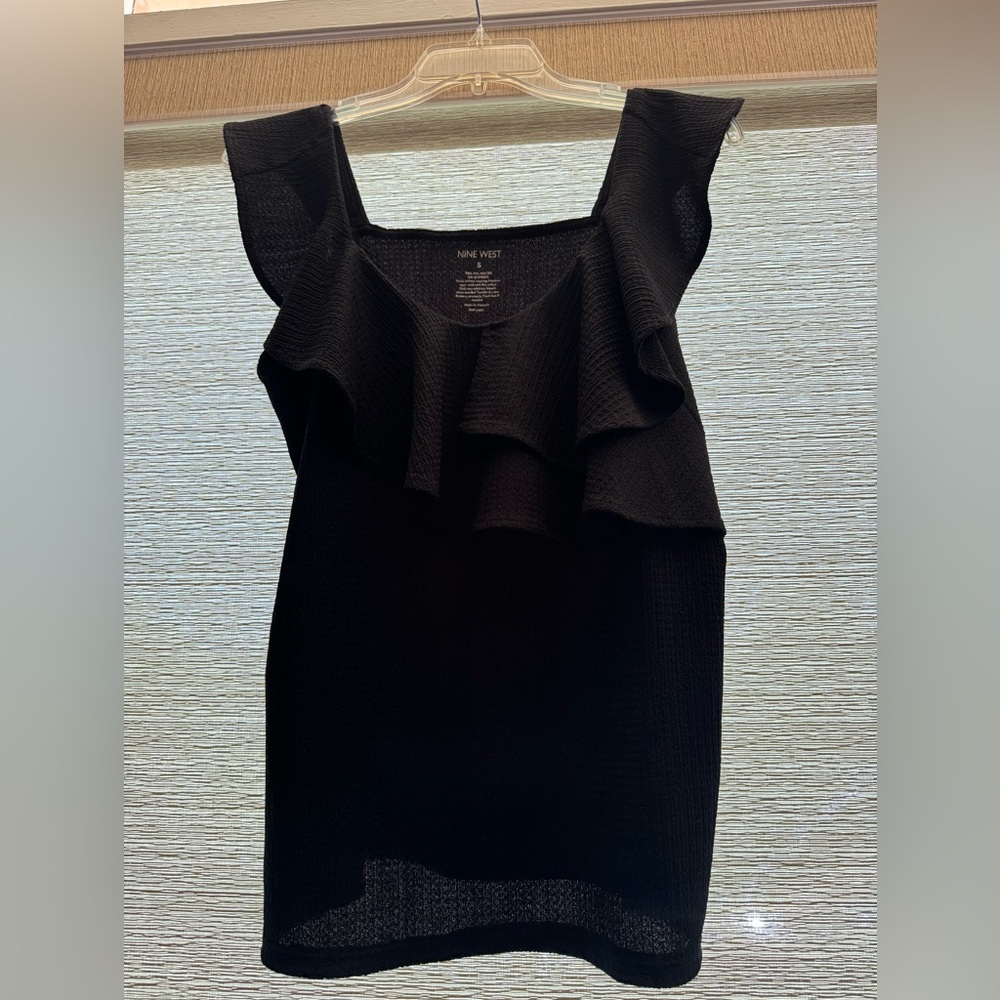 Black Nine West size small ruffle blouse